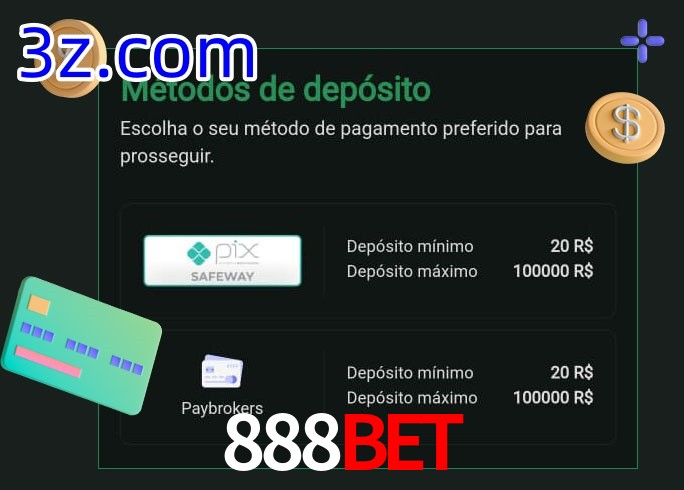 O cassino 888BET oferece uma grande variedade de métodos de pagamento